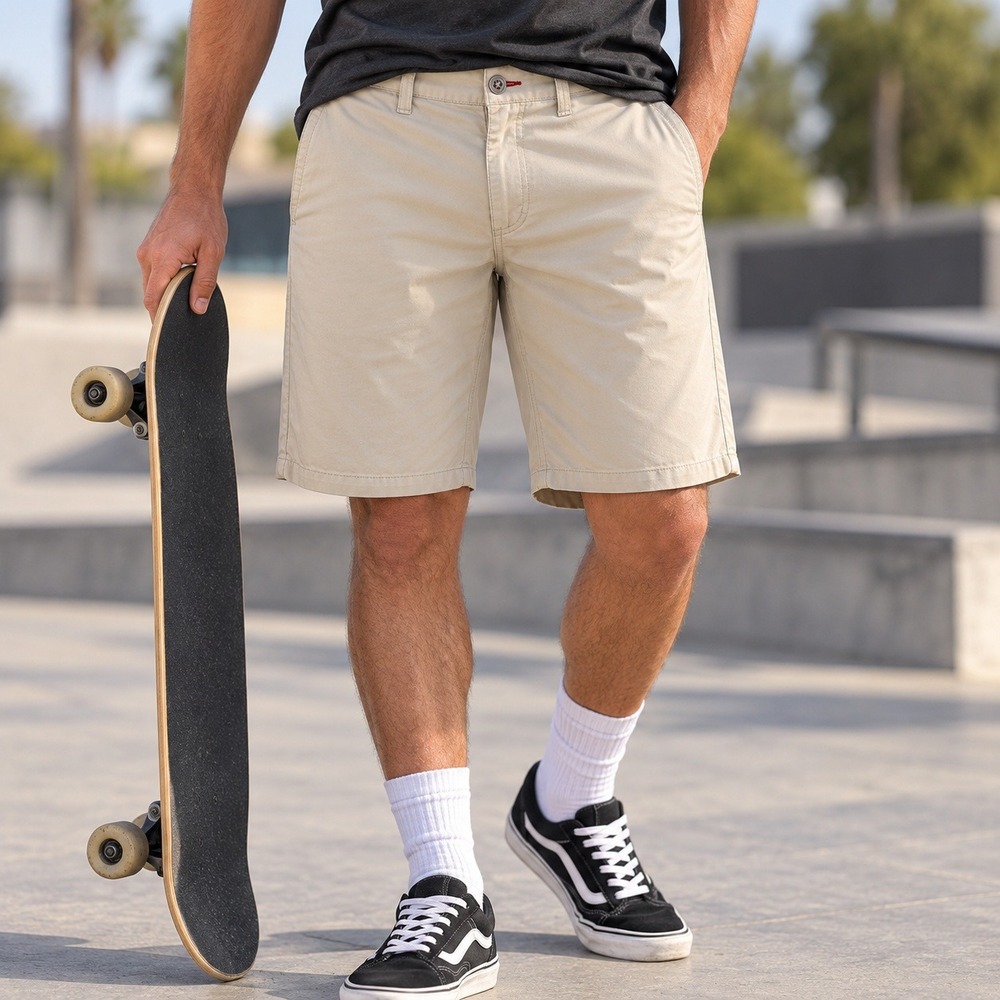 Tony Hawk Next Level Performance Shorts Mens 38 Tan Khaki Stretch Chino Skater